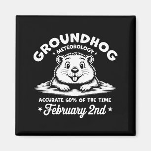 Rolig Glad Groundhog Day 2 februari Phils Meteo Magnet
