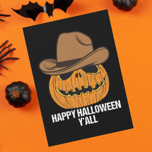 Rolig Glad Halloween allesammans Cowboy Jack O Lan Julkort