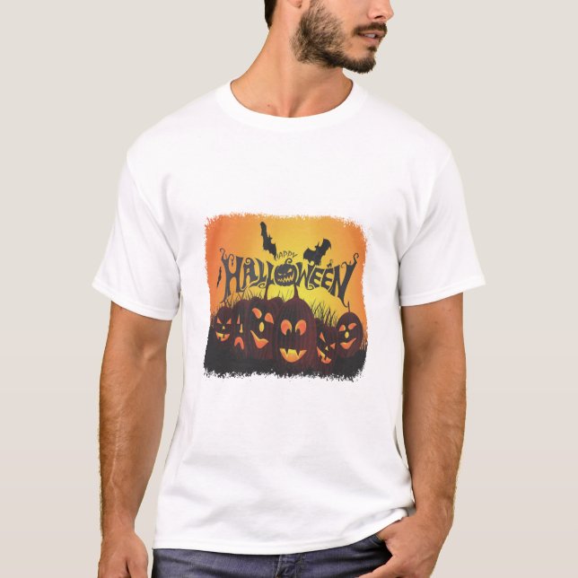 Rolig Glad Halloween-design T Shirt (Framsida)