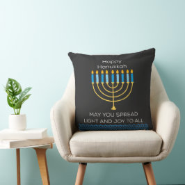 Rolig Glad Hanukkah Söt Blå Chanukah Unik Kudde
