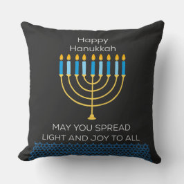 Rolig Glad Hanukkah Söt Blå Chanukah Unik Kudde