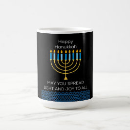 Rolig Glad Hanukkah Söt Blå Chanukah Unik Magisk Mugg