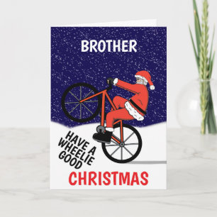 Rolig Glad Jul Cykling Tomte Kort