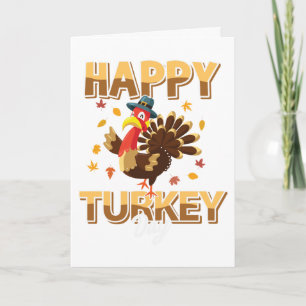Rolig Glad Kalkon Tacksgiving Kort
