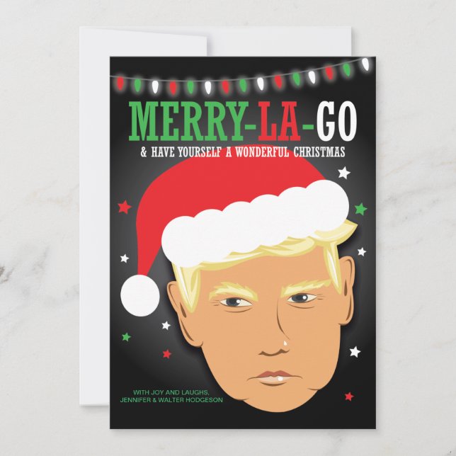Rolig Glad La Gå Trump Skämt Jul   Julkort (Framsida)