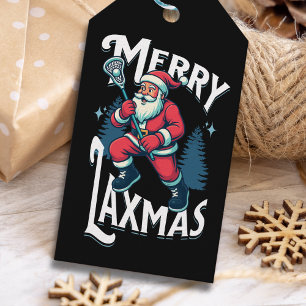 Rolig Glad Laxmas Lacrosse Julpresent Tag Presentetikett