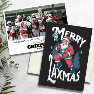 Rolig Glad Laxmas Lacrosse Lag Julkort