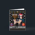 Rolig Glad Llamakah Lama Med Menorah  Kort<br><div class="desc">Rolig Glad Llamakah Lama Med Menorah</div>