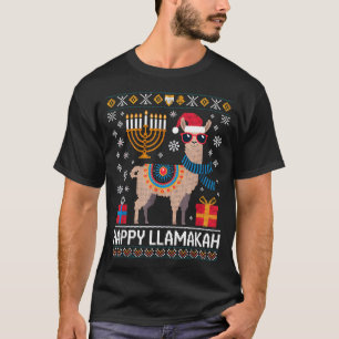 Rolig Glad Llamakah Lama Med Menorah  T Shirt