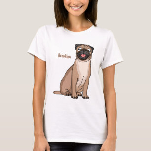 Rolig glad pug hund serieillustration  t shirt