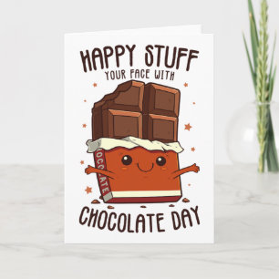 Rolig Glad Stopp I Ansiktet Med Choklad Dag Påsk Kort
