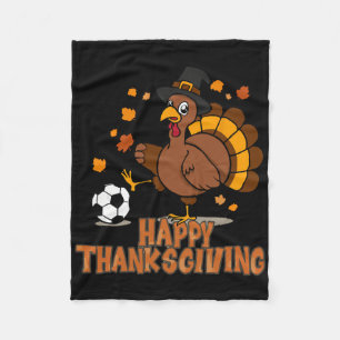Rolig Glad Thanksgiving Kalkon Fotboll Älskare Poj Fleecefilt