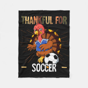Rolig Glad Thanksgiving Kalkon Fotboll Älskare Poj Fleecefilt
