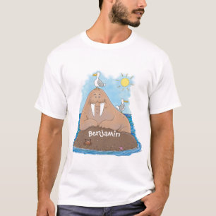 Rolig glad valross serieillustration t shirt