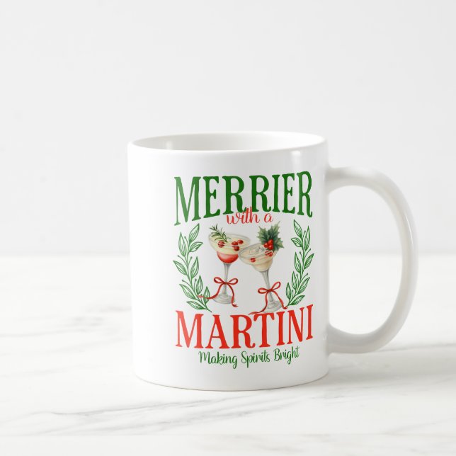 Rolig Gladare Med En Martini Sängvät Merry Ch Kaffemugg (Höger)