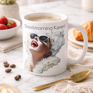Rolig Glamörös Kvinna Personlig Morgoncitat Kaffemugg