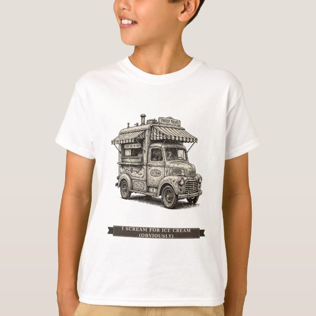 Rolig Glassbil för Barn T Shirt (Framsida)