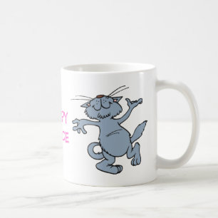 Rolig glatt danskatt för lycklig dans kaffemugg