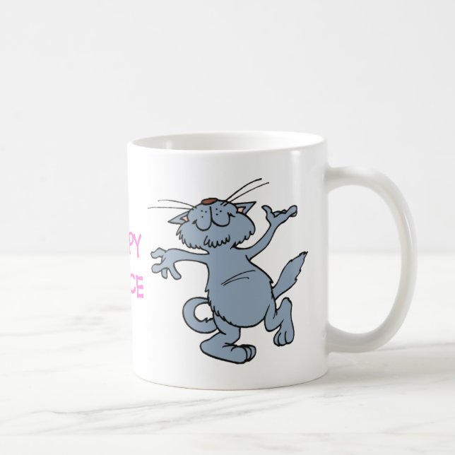 Rolig glatt danskatt för lycklig dans kaffemugg (Höger)
