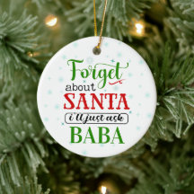 Rolig Glöm Santa BABA Jul Ornament
