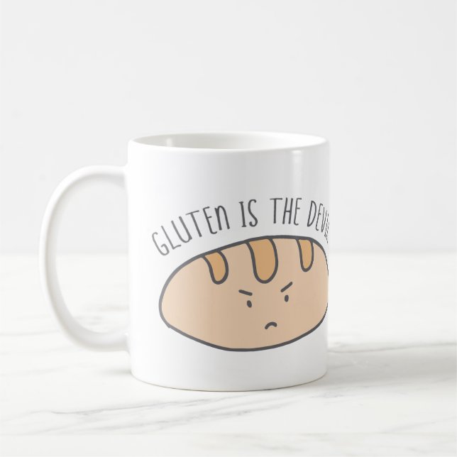 Rolig Gluten är den fria djävulenglutenen Kaffemugg (Vänster)