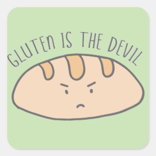 Rolig Gluten är djävulenklistermärkearna Fyrkantigt Klistermärke