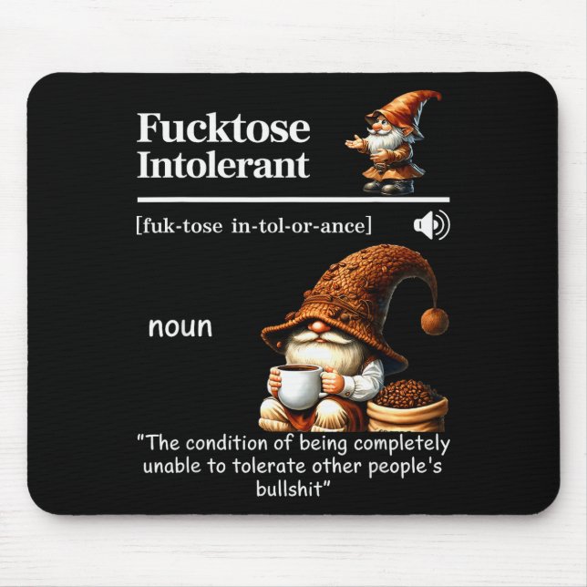 Rolig Gnom Kaffe för Fortos Intoleranta Definition Musmatta (Framsidan)