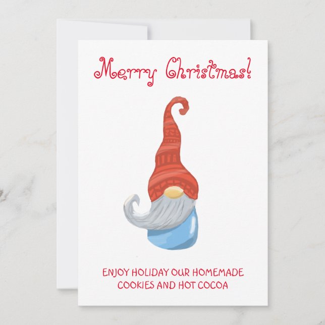 Rolig Gnome-festinvitation – Whimsisk söt  Inbjudningar (Framsida)