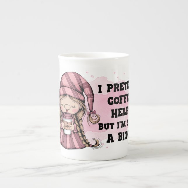 Rolig Gnome Kaffemug – Sarkastisk Citat Gåva för  Benporslin Mugg (Framsidan)