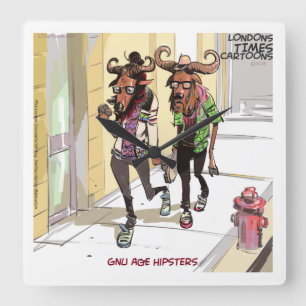 Rolig Gnu-ålder Hipsters Rick London Väggur