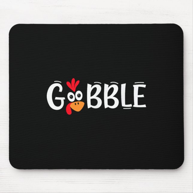 Rolig Gobble Turkansikte Glad Thanksgiving Turk Musmatta (Framsidan)