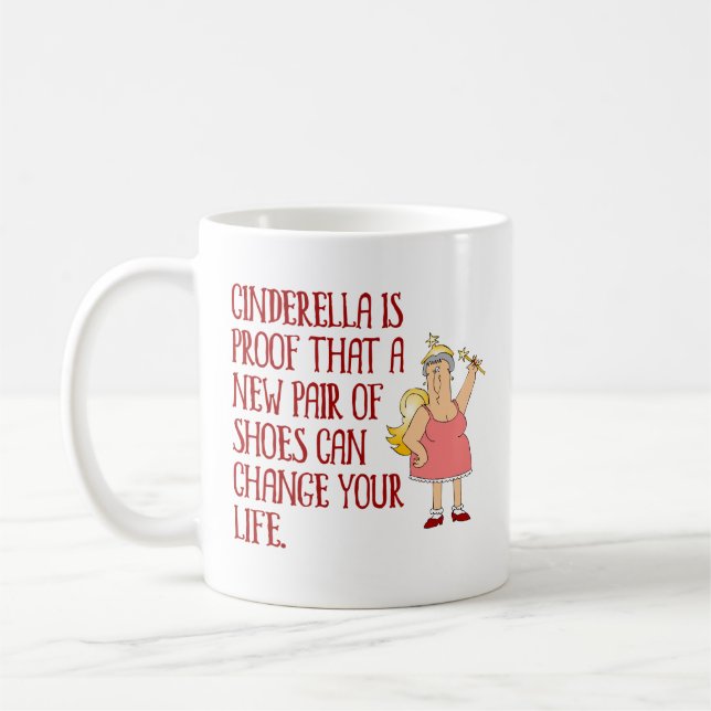 Rolig god fé-/Cinderella typografi Kaffemugg (Vänster)