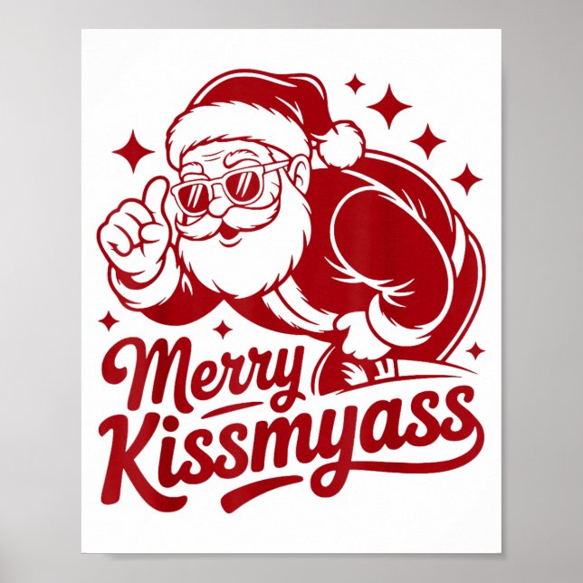 Rolig God Jul Kyssmin Roliga Tomte  Poster (Framsidan)