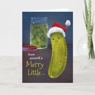 Rolig God Jul Liten Tomte Gurka Helgkort