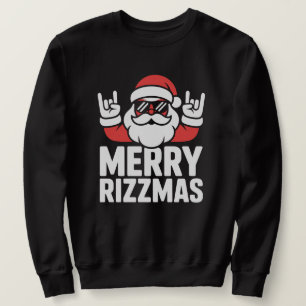 Rolig God Rizzmas Cool Tomte Lång Ärmad Tröja
