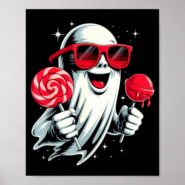 Rolig godis-ghost – retro barn Halloween-kostym  Poster (Framsidan)
