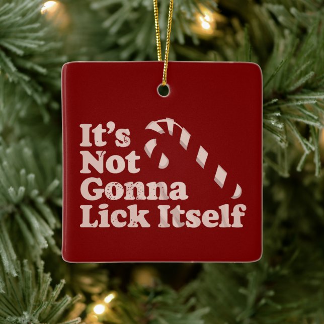 Rolig godisstav slicka sig själv jul julgransprydnad keramik (Träd)