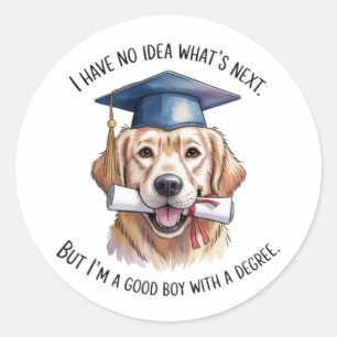 Rolig Golden Retriever-Examen-dekal - Bra B Runt Klistermärke