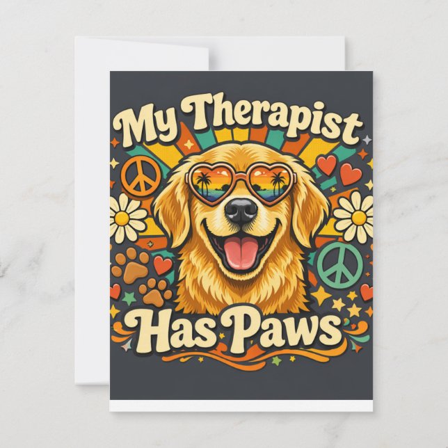 Rolig Golden Retriever Hund  Anteckningskort (Baksida)
