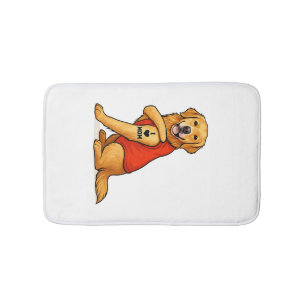 Rolig golden retriever Hund Jag älskar mamma tatue Badrumsmatta