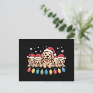 Rolig Golden Retriever Jul Valp Hund Helg Vykort