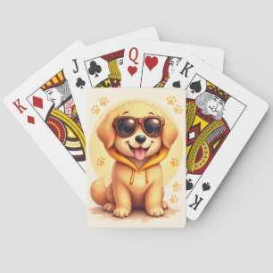 Rolig Golden Retriever Kawaii Hund Casinokort