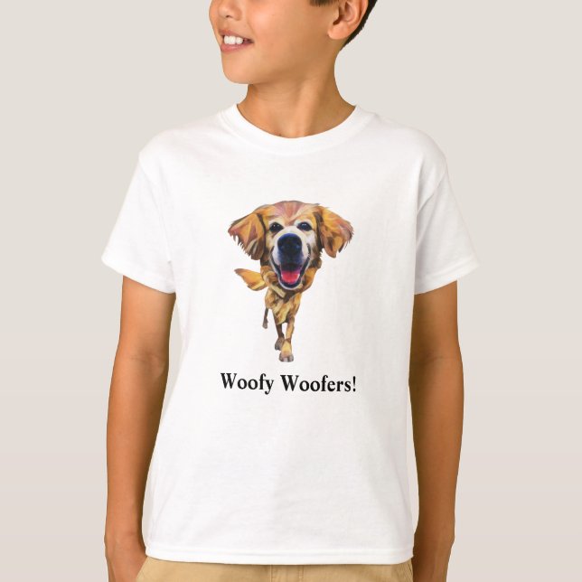 Rolig Golden Retriever Pojke T-Shirt (Framsida)