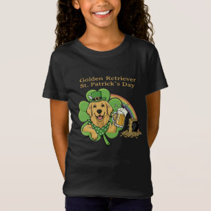 Rolig Golden Retriever St. Patrick's Day Leprechau T Shirt