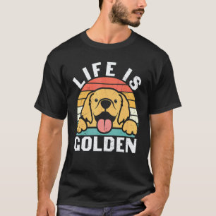 Rolig Golden Retriever Tröja Livet Är Gyllene Vin