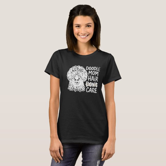 Rolig Goldendoodle Doodle Mamma Hår Spelar Ingen R T Shirt (Hel framsida)