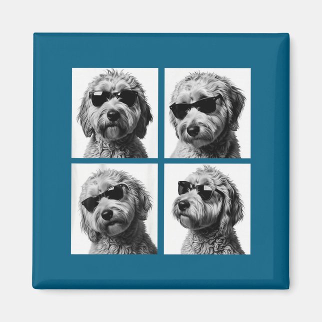 Rolig Goldendoodle-meme Söt Doodle-fotobås  Magnet (Framsidan)