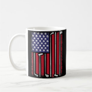 Rolig Golf Amerikansk Flagga Golfspelare Vintage G Kaffemugg