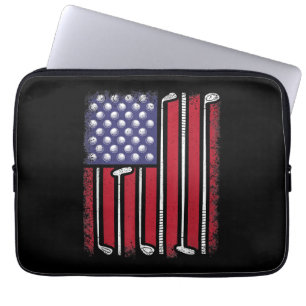 Rolig Golf Amerikansk Flagga Golfspelare Vintage G Laptop Fodral