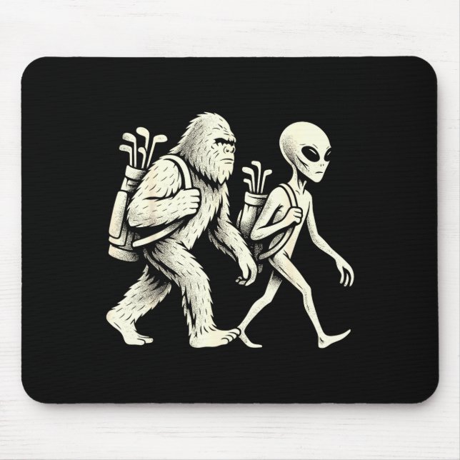 Rolig Golf Bigfoot Sasquatch Utomjording Ufo Golfa Musmatta (Framsidan)